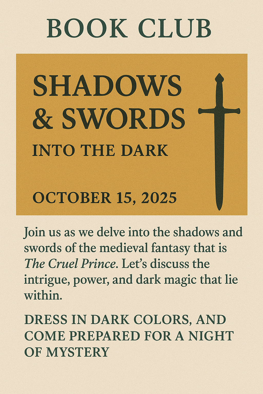 Invite to the Throne of Glass event